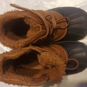 London fog boys boots 9  tan and blue‎